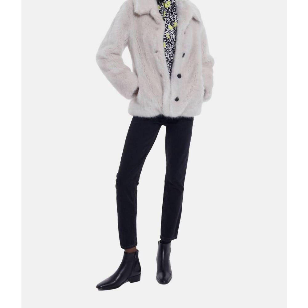 NEW THE KOOPLES faux fur coat in ecru